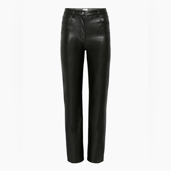 Aritzia Wilfred Melina Black Vegan Leather Pants size 12 - Picture 3 of 3